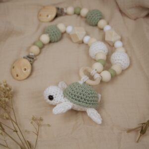 Kinderwagenkette "Schildkröte" salbeigrün